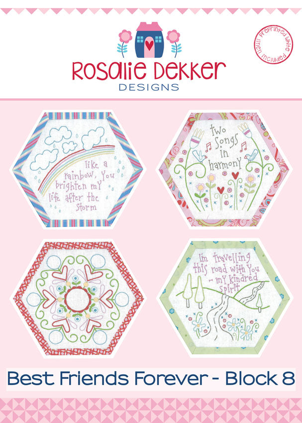 Best Friends Forever pre-printed linen pattern set