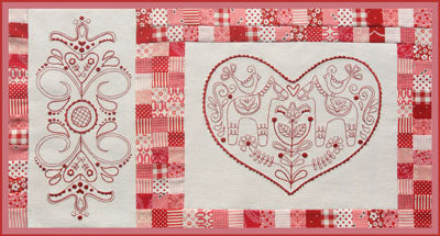 Scandanavian Rose pattern set pre-printed linen